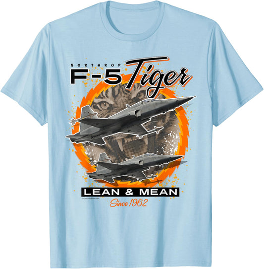 F-5 Tiger Jet Lean and Mean Since 1962 T-Shirt - T-Shirt | Light Blue
