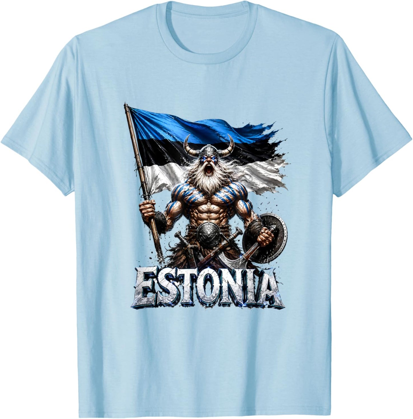 Estonia , Estonian maps, Estonia Flag Shirt for T-Shirt - T-Shirt | Light Blue