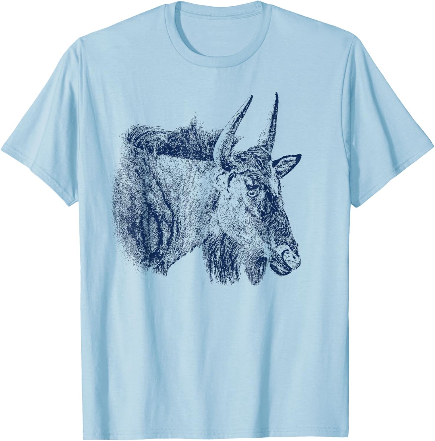 Wildebeest Picture for Wildebeest and Wildlife Fans T-Shirt - T-Shirt | Light Blue