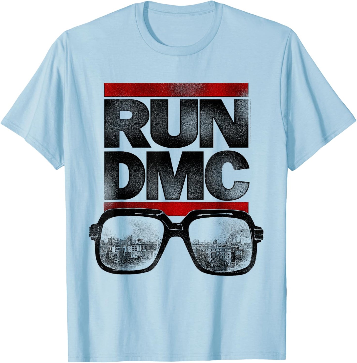Run DMC Official NYC Glasses T-Shirt - T-Shirt | Light Blue