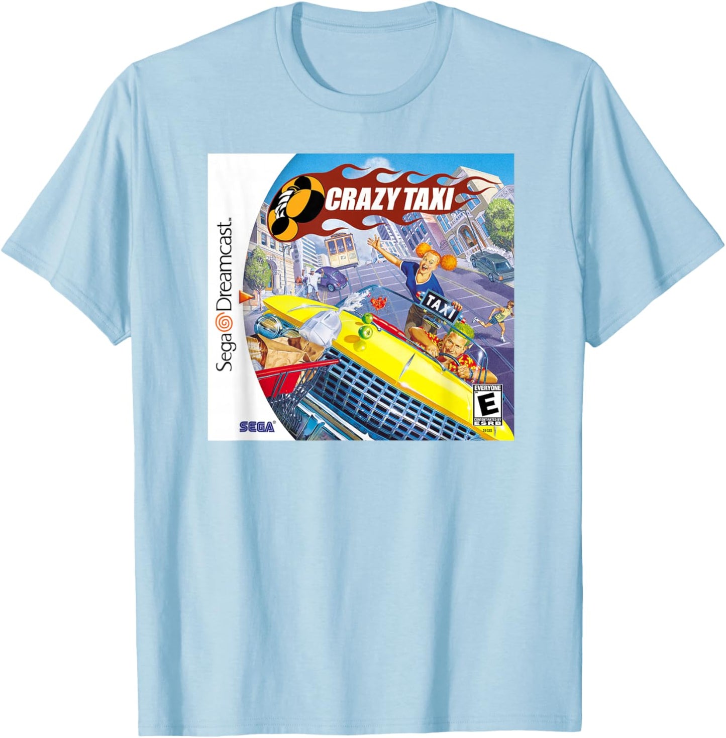 Crazy Taxi Dreamcast Classic T-Shirt - T-Shirt | Light Blue