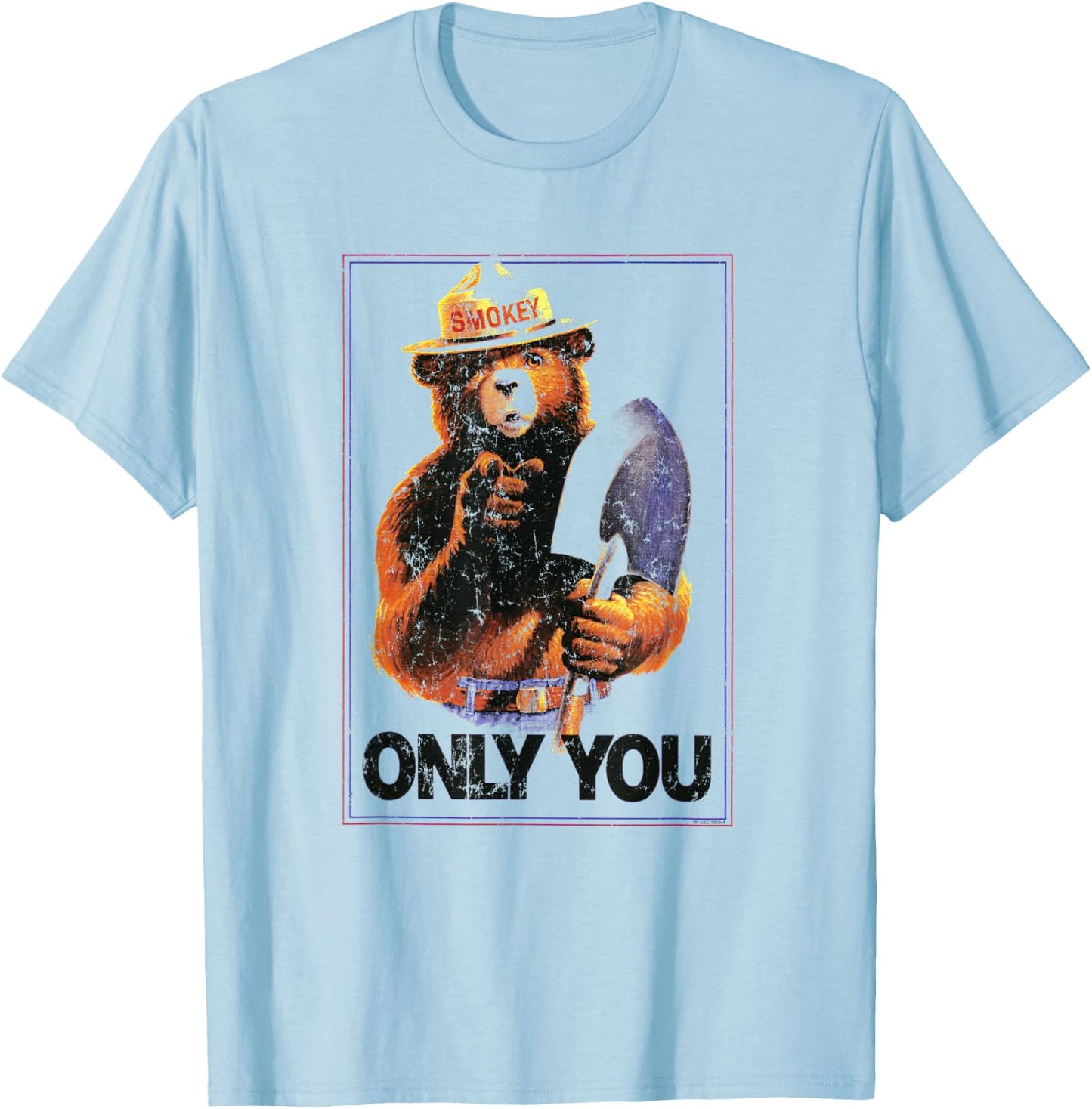 Ripple Junction x Smokey Bear Only You - Vintage Poster T-Shirt - T-Shirt | Light Blue