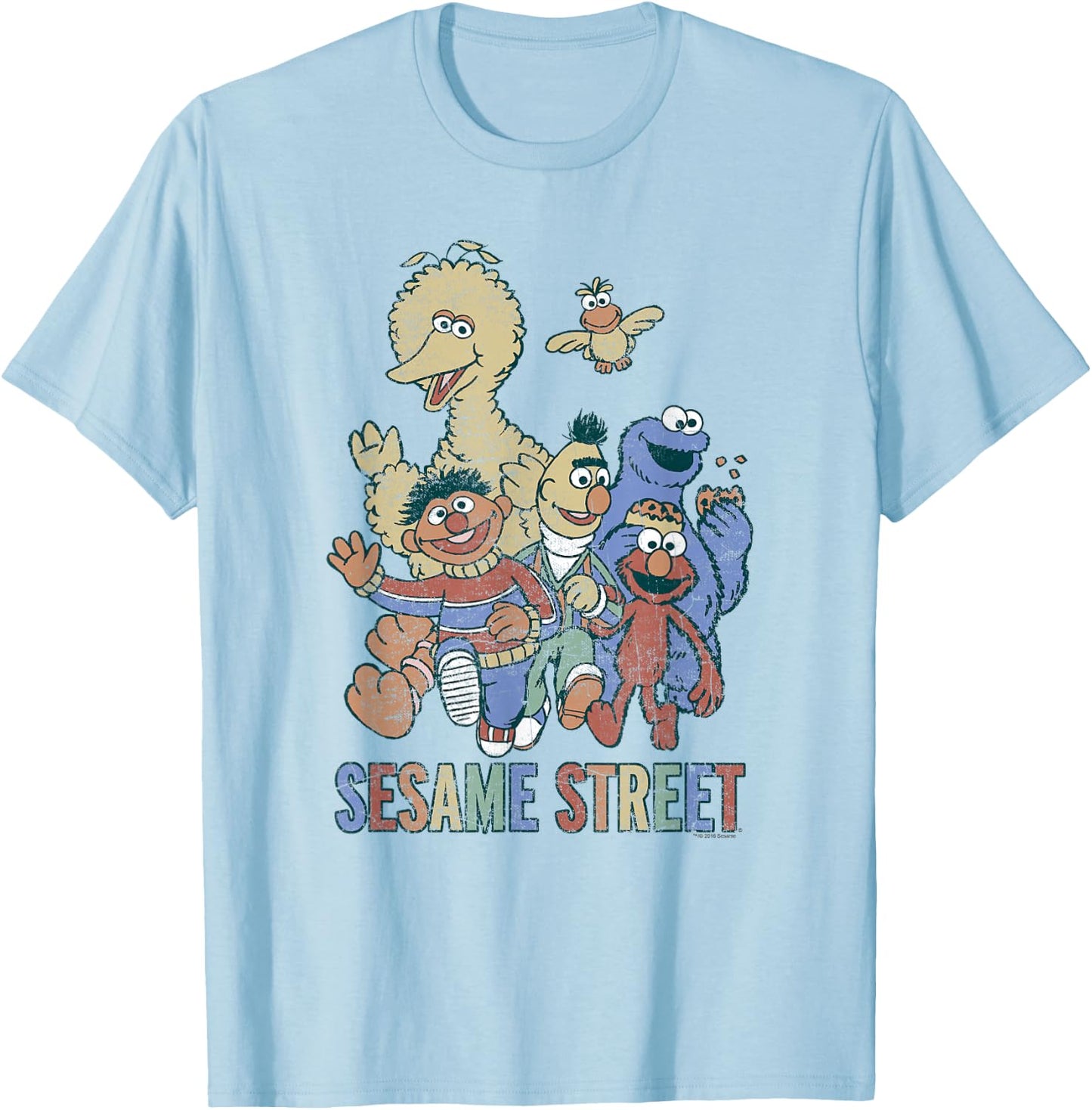 Sesame Street Colorful Group T-Shirt - T-Shirt | Light Blue