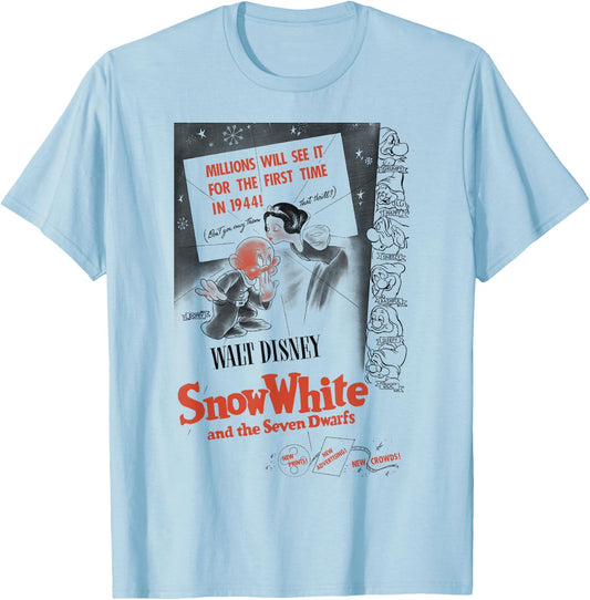 Disney Snow White Vintage Movie Poster T-Shirt - T-Shirt | Light Blue