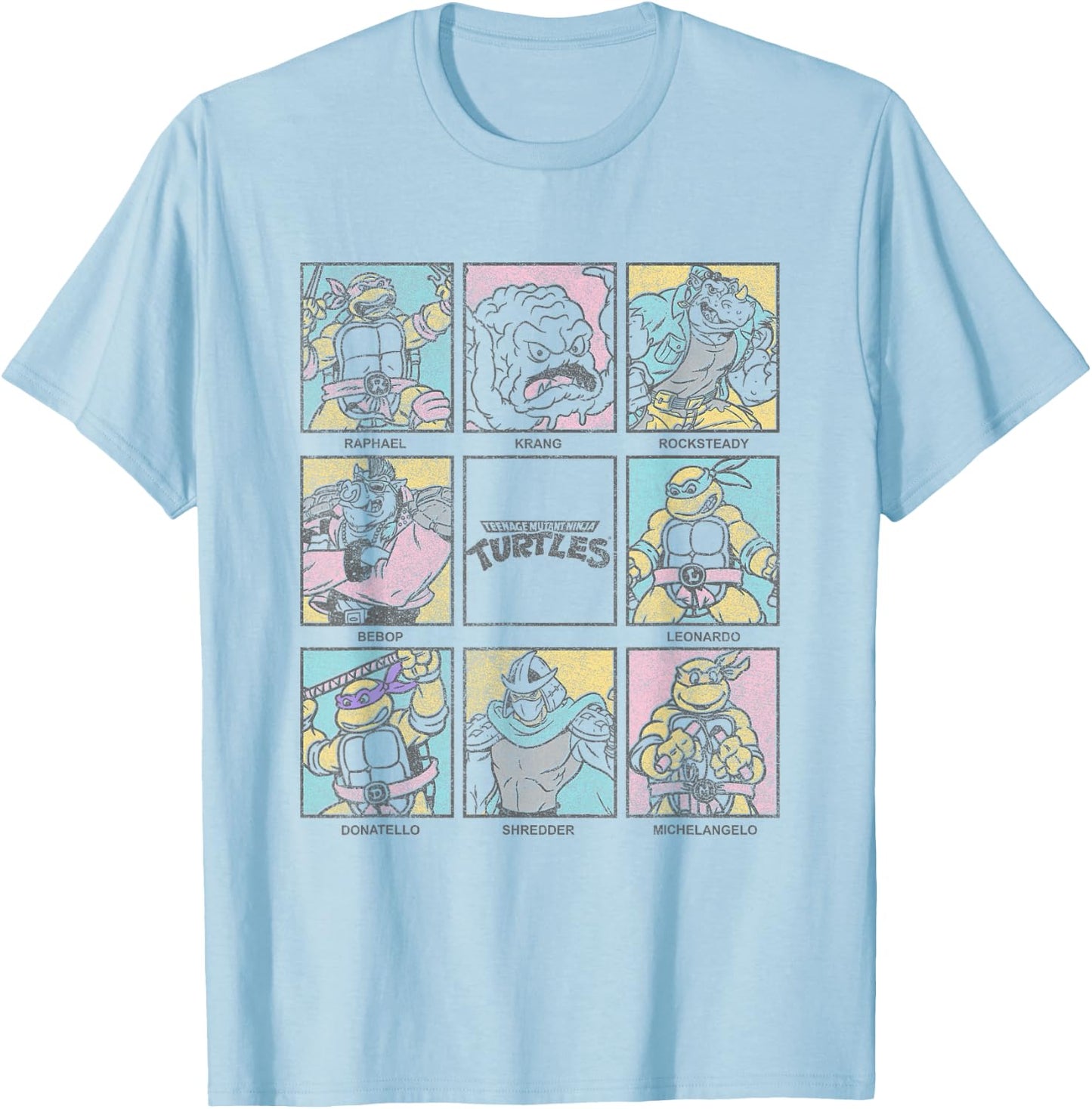 Teenage Mutant Ninja Turtles Vintage Style Box Up T-Shirt - T-Shirt | Light Blue