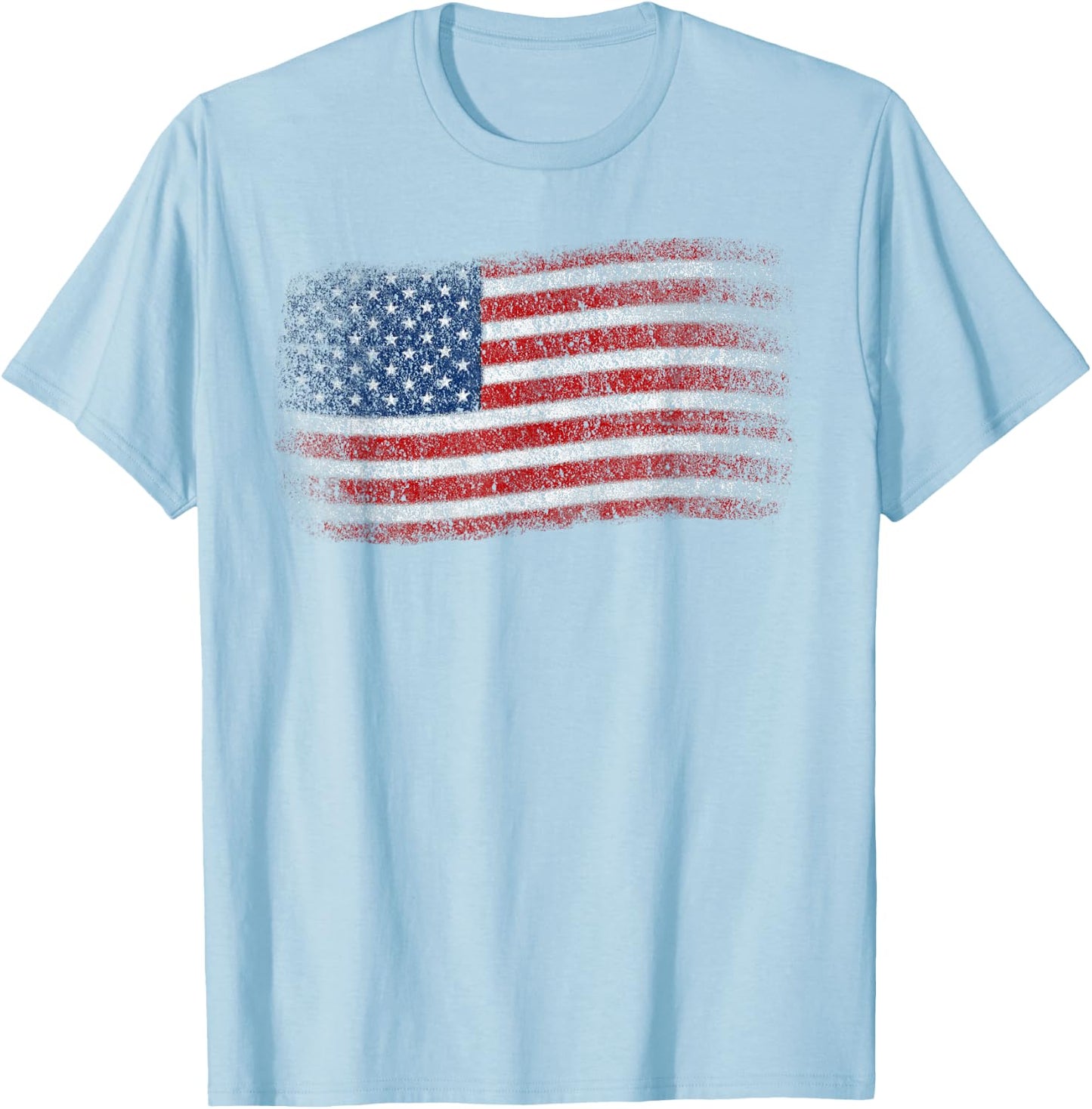 American Flag Men Women Memorial Day 4th of July USA Flag T-Shirt - T-Shirt | Light Blue