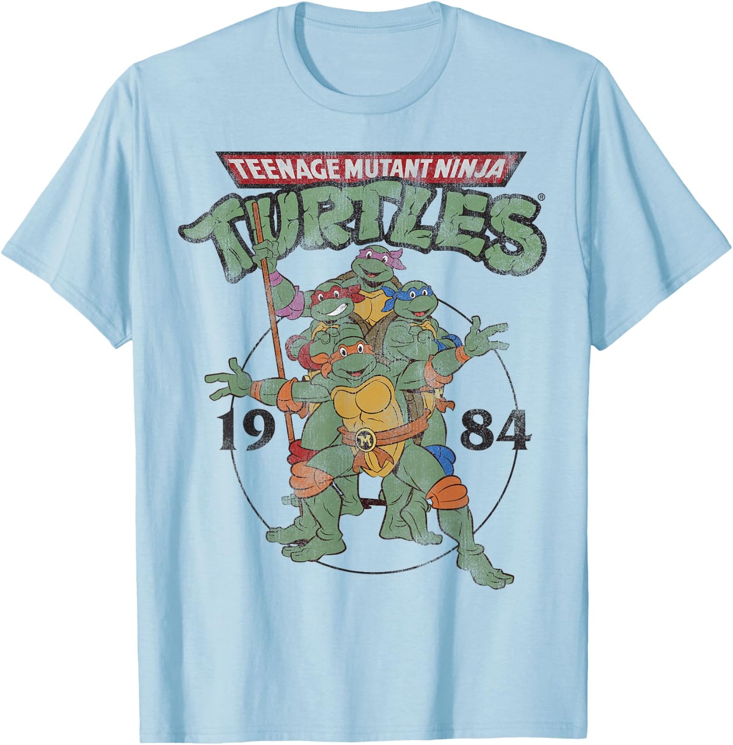 Teenage Mutant Ninja Turtles Classic Circle 1984 -Shirt T-Shirt - T-Shirt | Light Blue