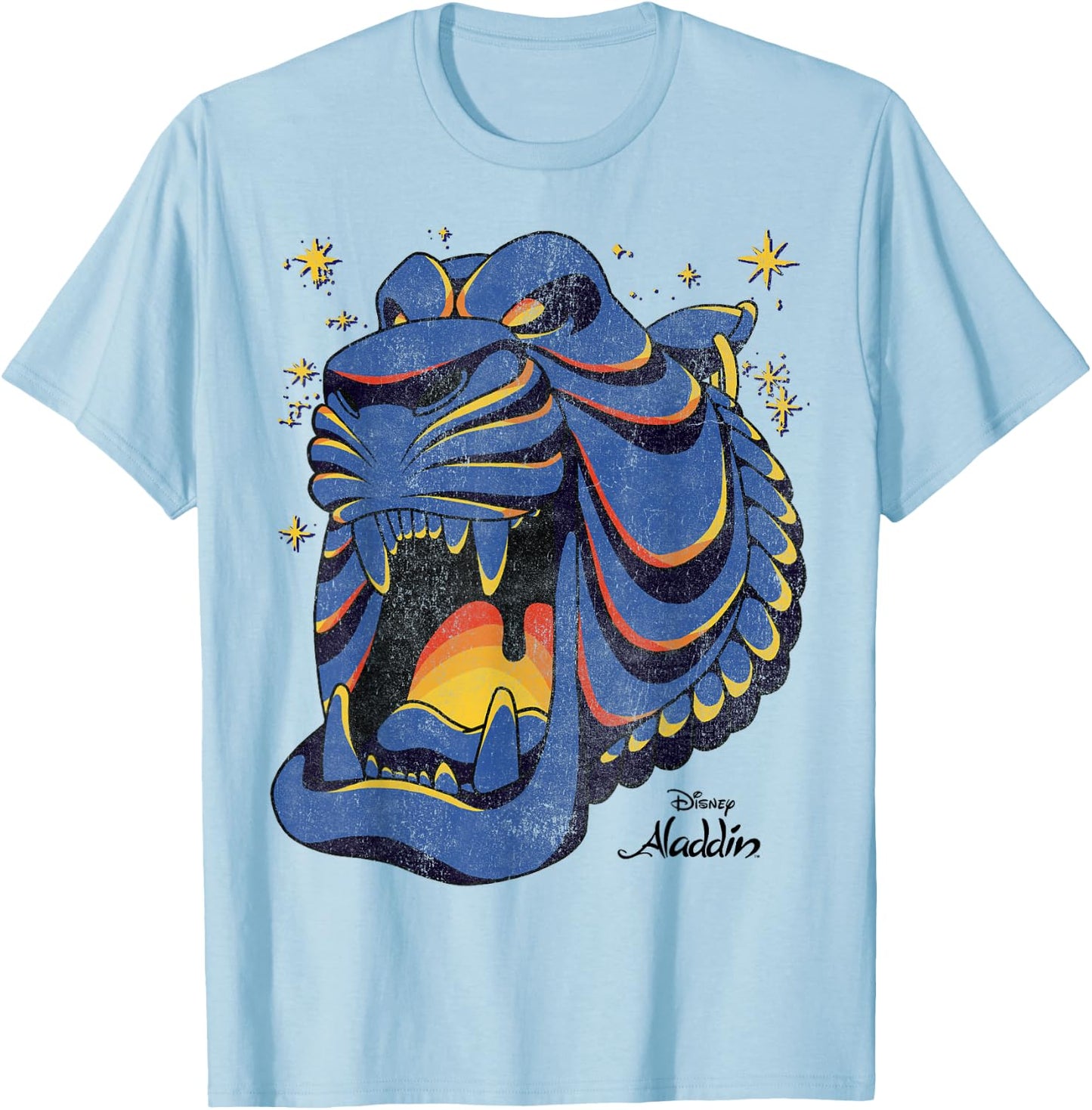 Disney Aladdin Rajah Tiger Head Cave T-Shirt - T-Shirt | Light Blue