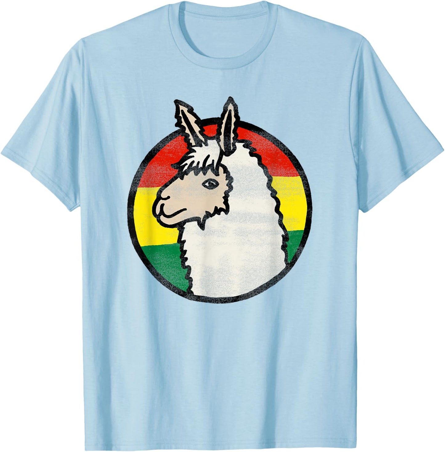 BOLIVIA Bolivian Flag Travel Souvenir Alpaca T-Shirt - T-Shirt | Light Blue