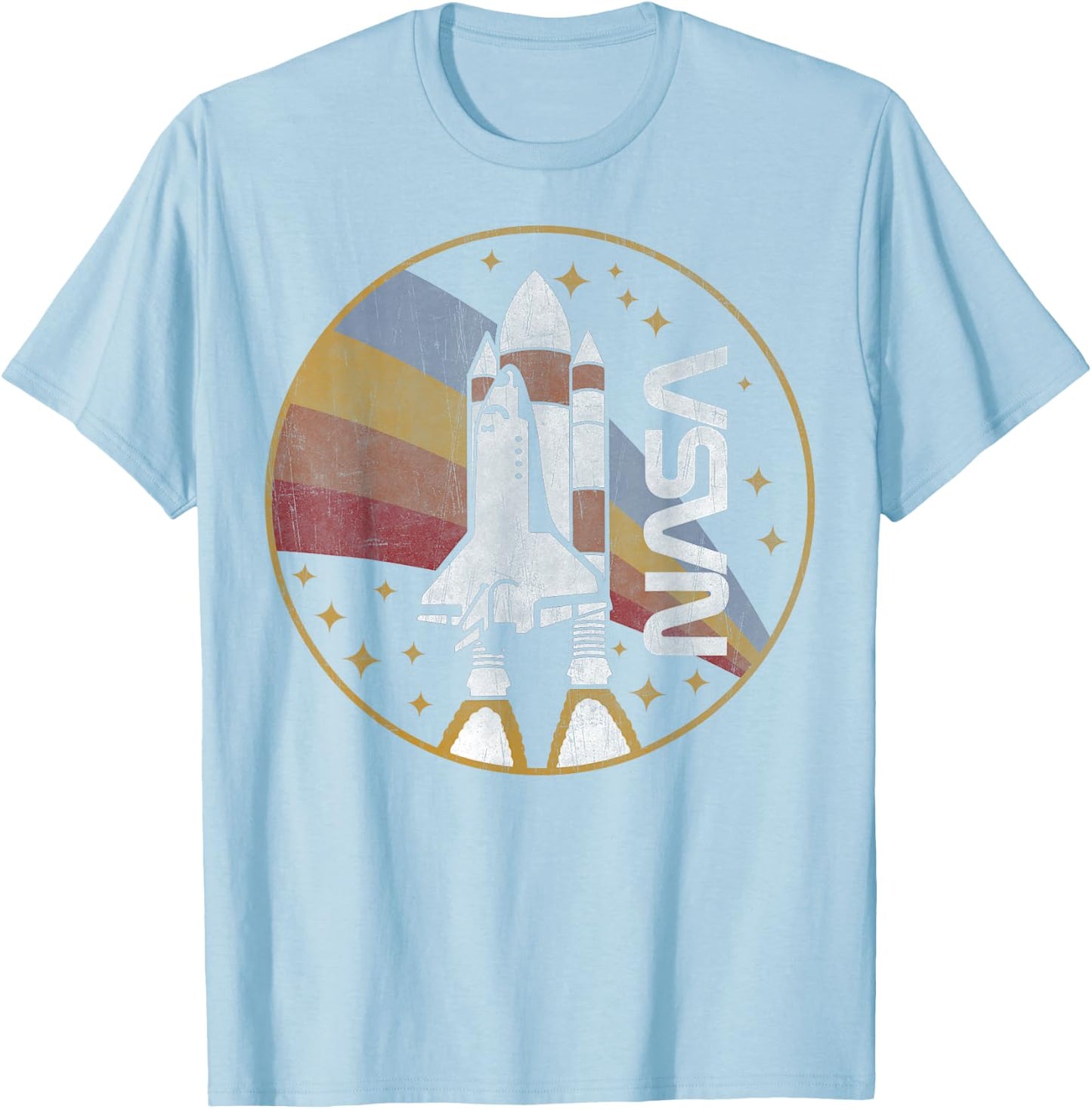 NASA Shuttle Launch with Rainbow C1 T-Shirt - T-Shirt | Light Blue