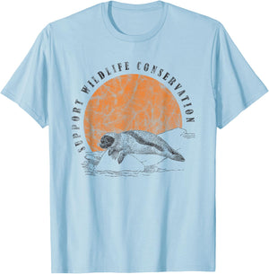 Vintage Wildlife Conservation Baby Seal Lover Gift T-Shirt - T-Shirt | Light Blue