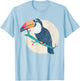 Cool Vintage Distressed Animal Co. - Vintage Distressed Style Toucan - -Adults - Grey - Small - Short Sleeve - Classic Fit - Cotton 50%, Polyester 50% T-Shirt - T-Shirt | Light Blue