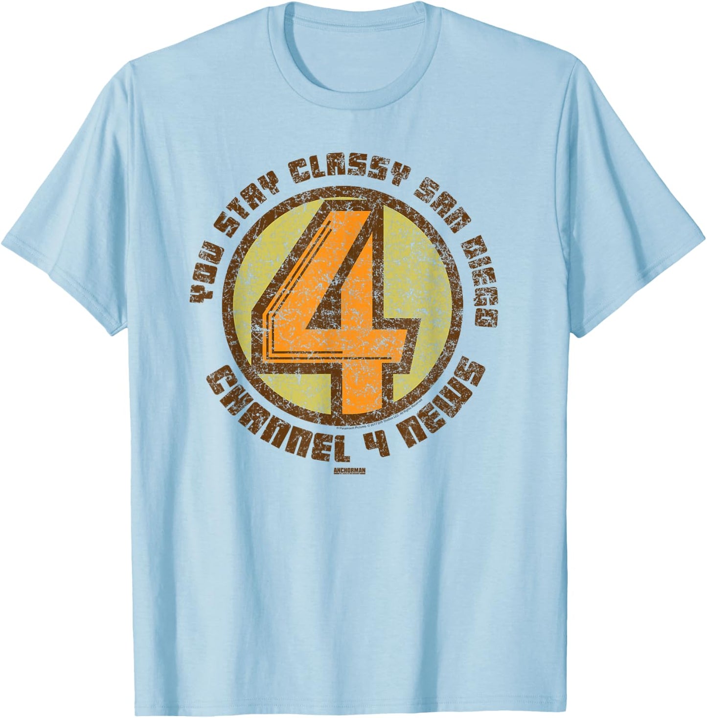 Anchorman Channel 4 News T-Shirt - T-Shirt | Light Blue
