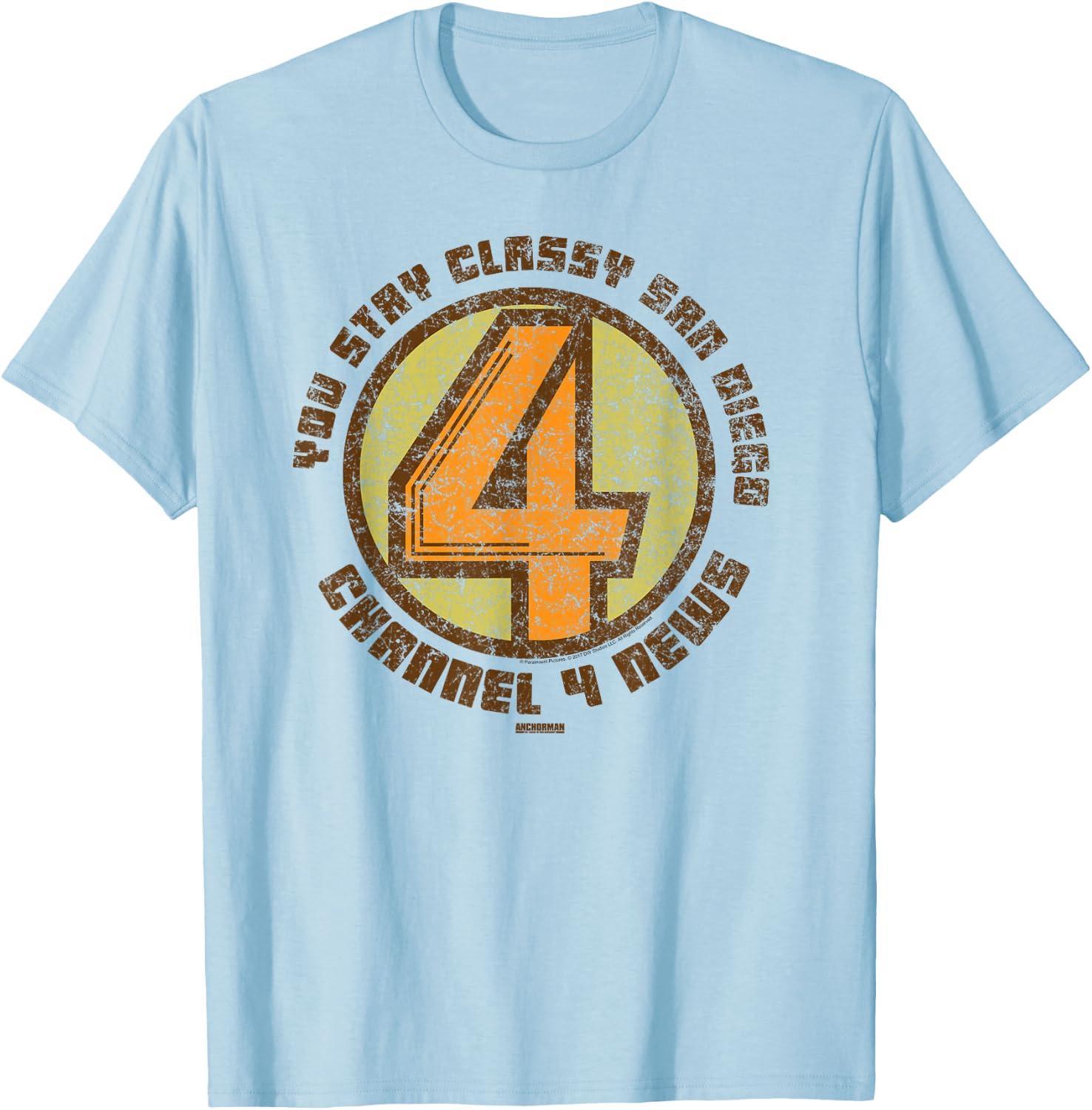 Anchorman Channel 4 News T-Shirt - T-Shirt | Light Blue