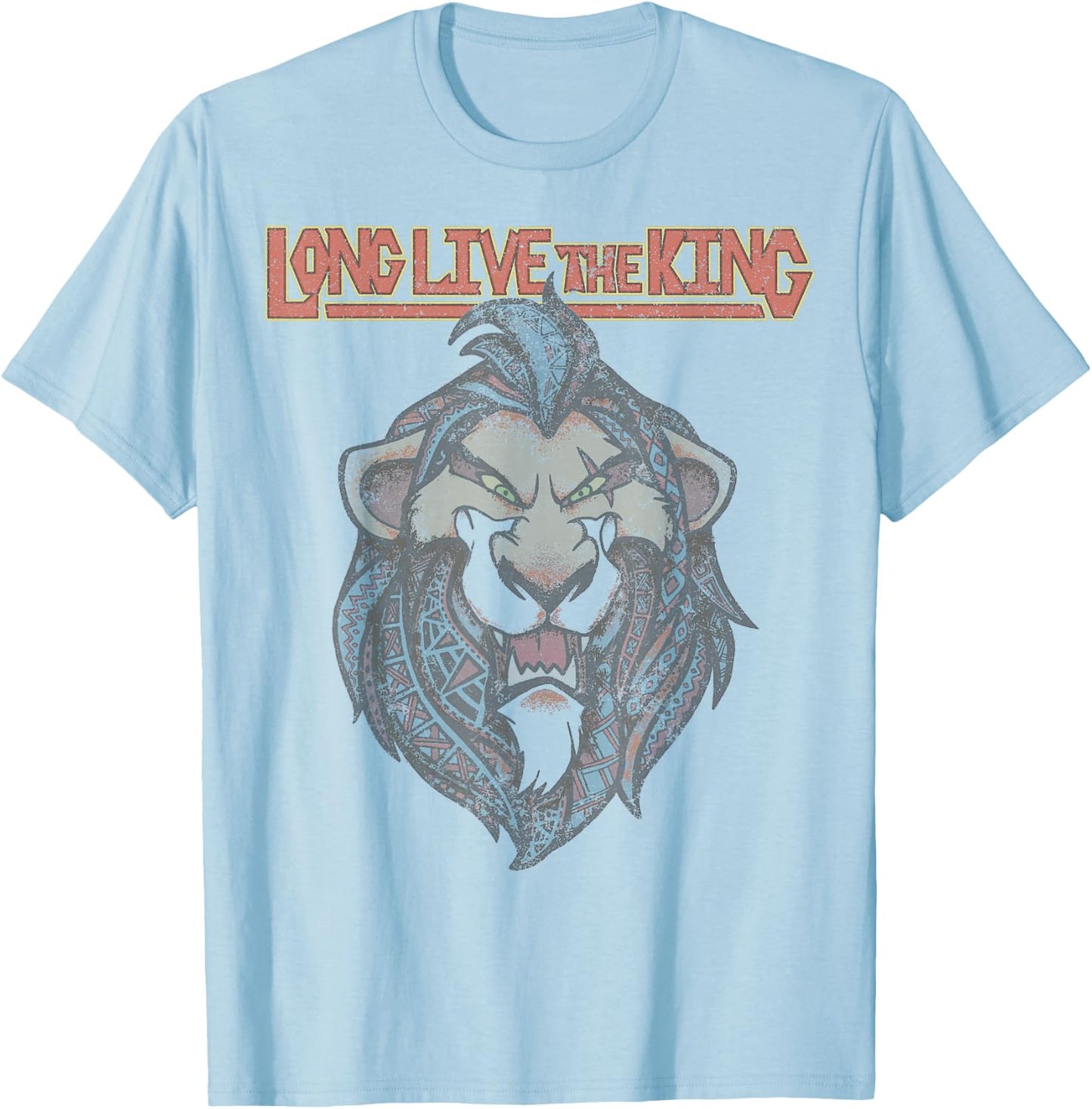 Disney The Lion King Geometric Scar Long Live The King T-Shirt - T-Shirt | Light Blue