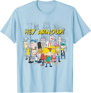 Nickelodeon Hey Arnold Cast Hangout T-Shirt - T-Shirt | Light Blue