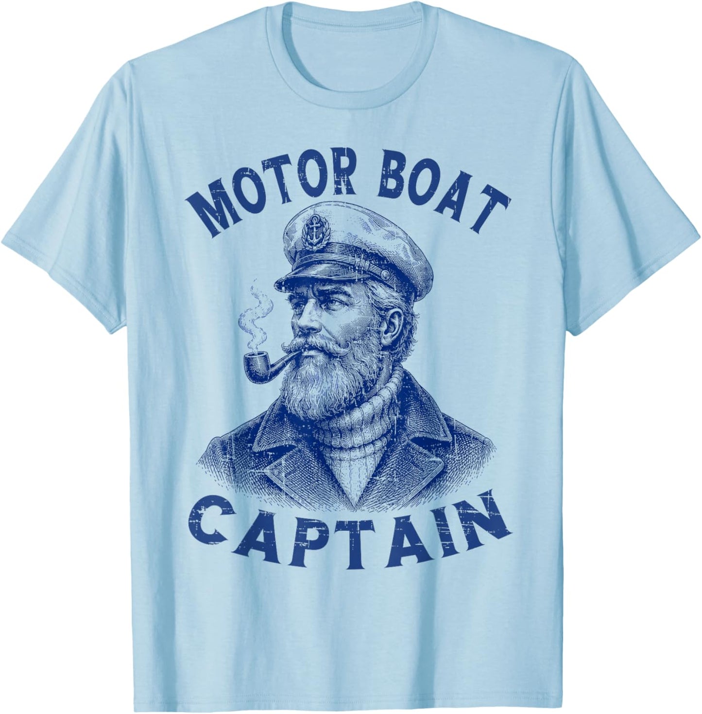Funny Motor Boat Captain Pontoon Lake Boating T-Shirt - T-Shirt | Light Blue