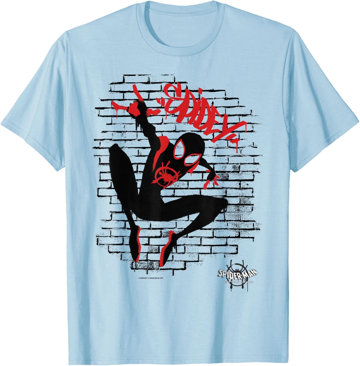 Marvel Spider-Man Spiderverse Graffiti T-Shirt - T-Shirt | Light Blue