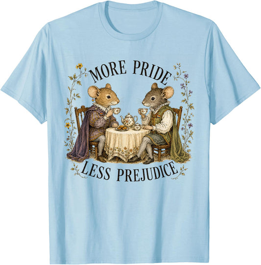 More Pride Less Prejudice Two Side Rats Men Women T-Shirt - T-Shirt | Light Blue