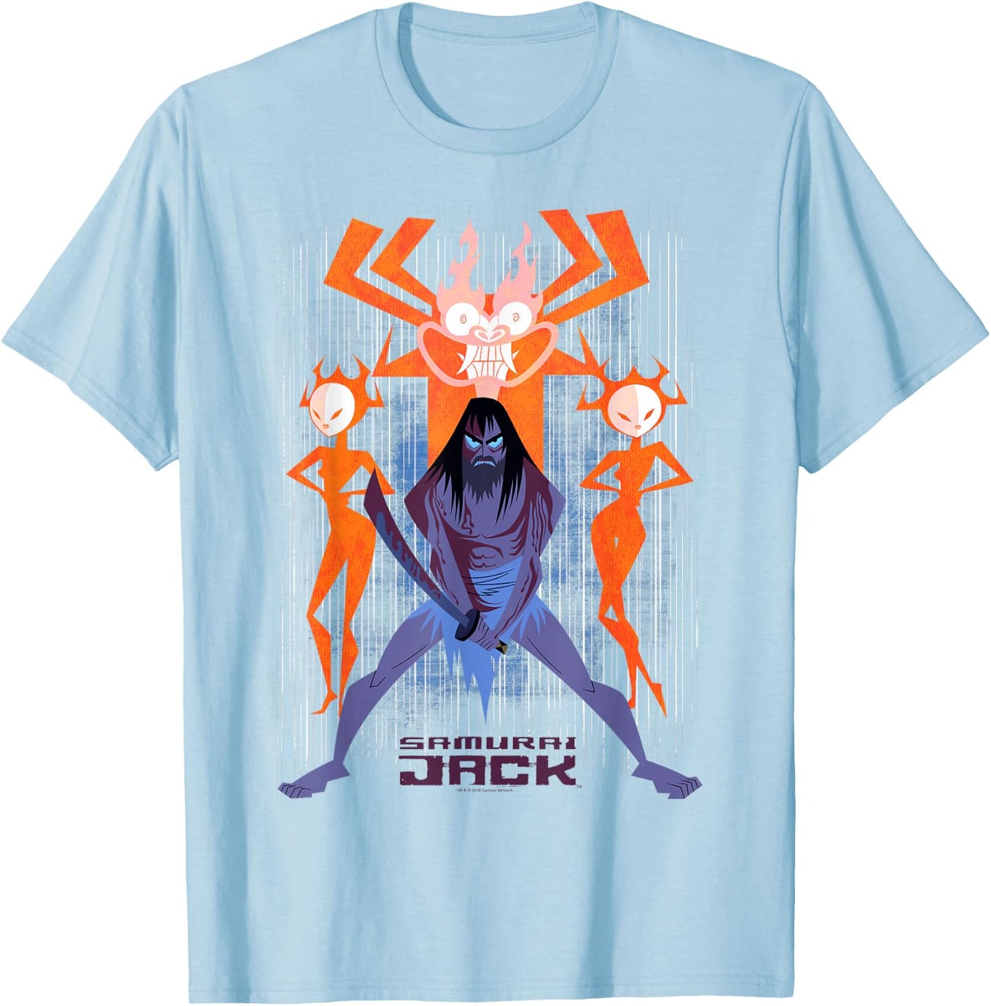 Samurai Jack Jack vs Evil T-Shirt - T-Shirt | Light Blue