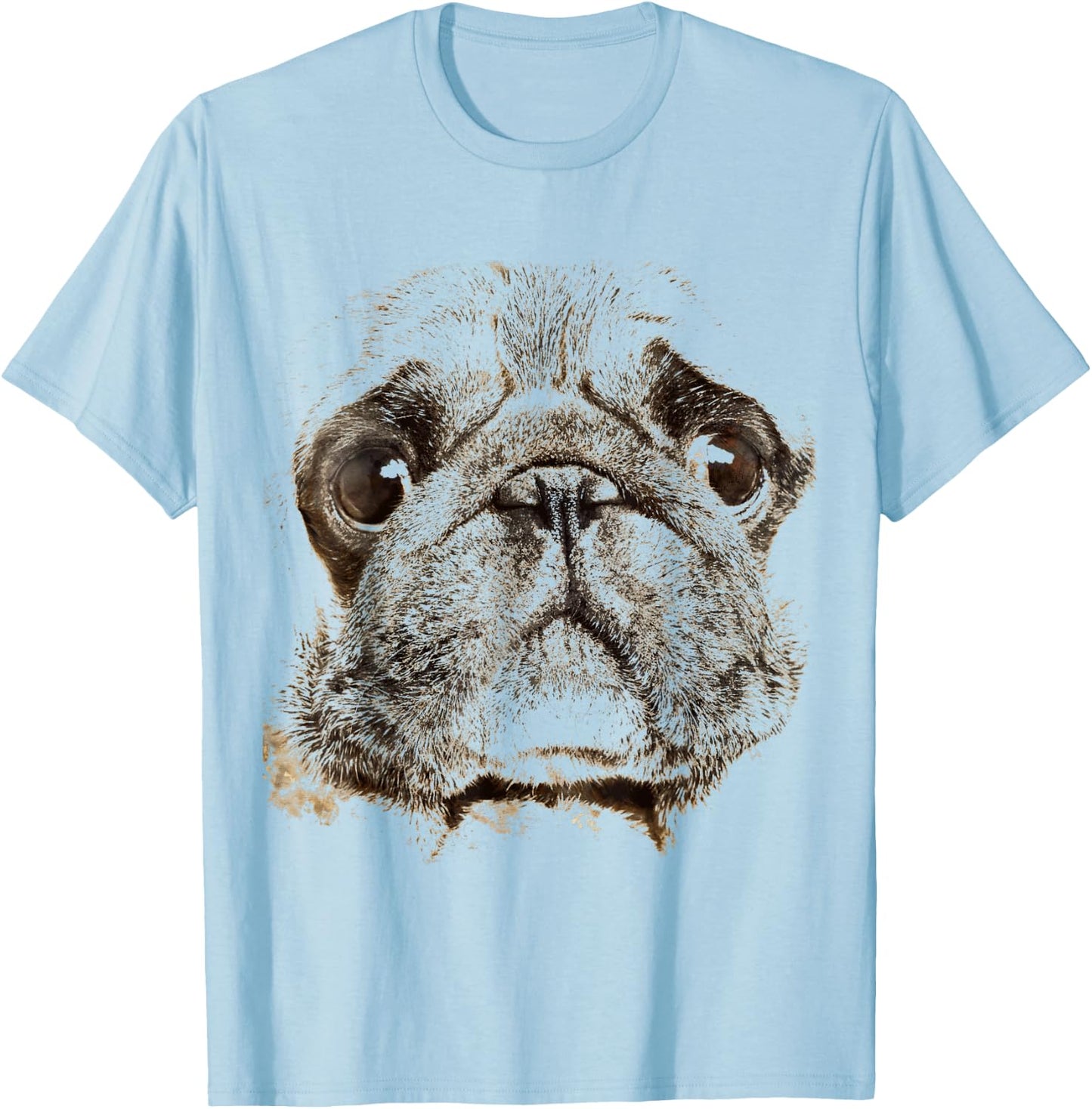 Pug Dog Animal Faces Men Women Girls Kids T-Shirt - T-Shirt | Light Blue