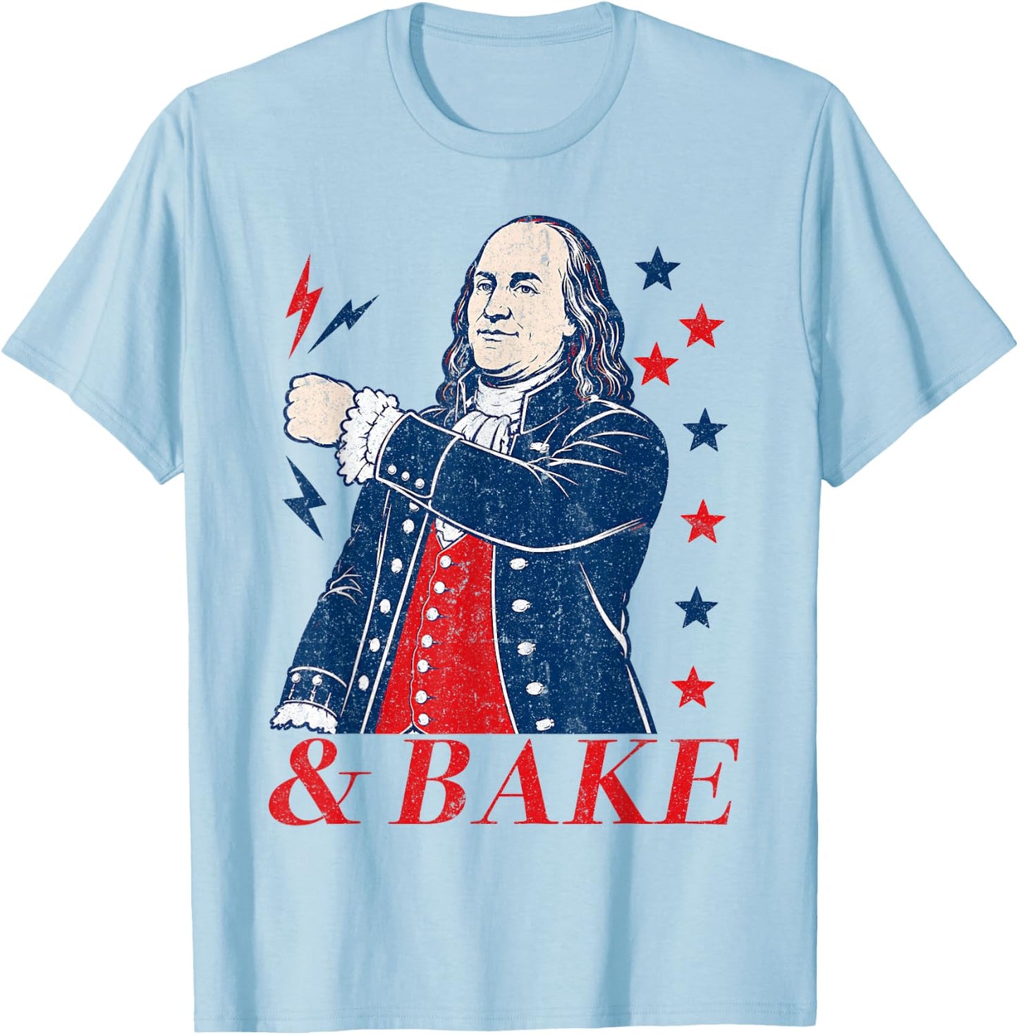 Funny Shake and Bake 4th of July Couple Matching T-Shirt - T-Shirt | Light Blue