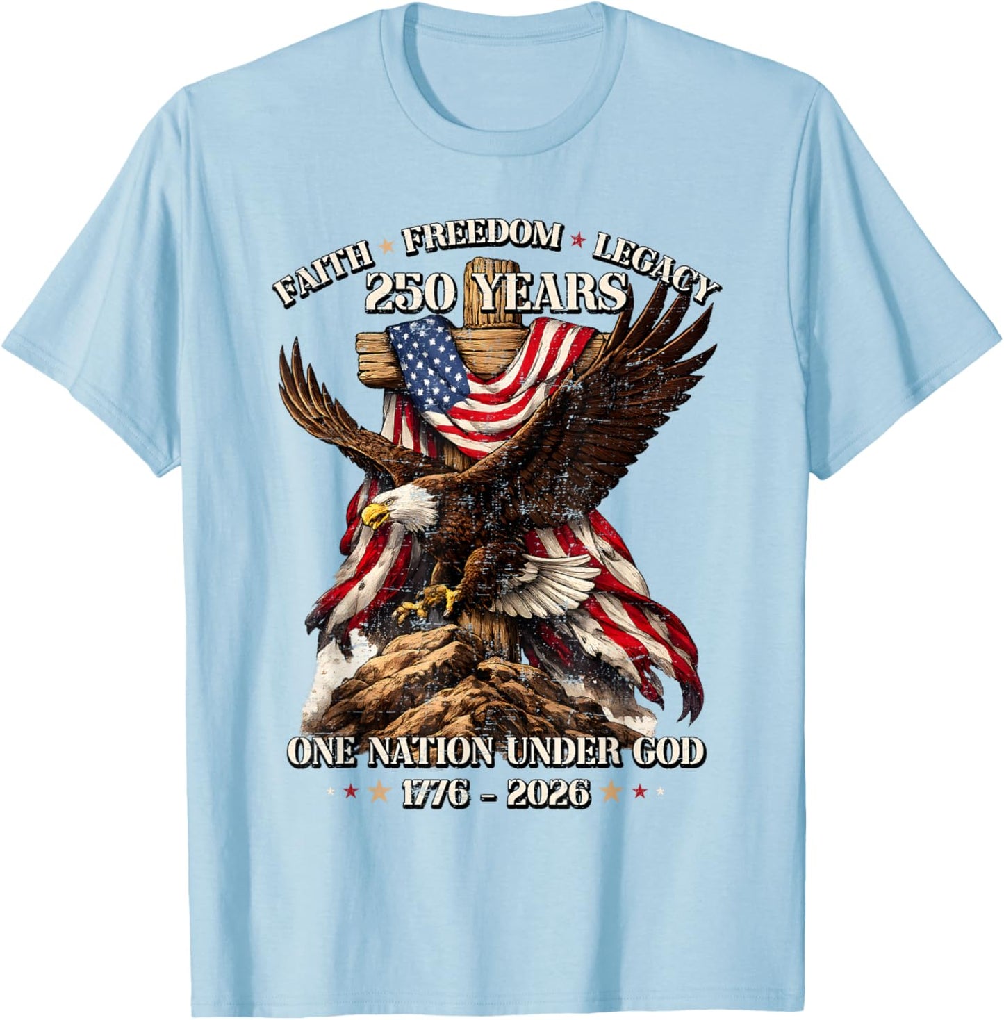 250 Anniversary USA 250th Patriotic Eagle 4th of July T-Shirt - T-Shirt | Light Blue