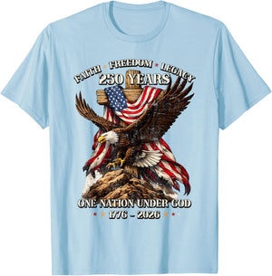 250 Anniversary USA 250th Patriotic Eagle 4th of July T-Shirt - T-Shirt | Light Blue