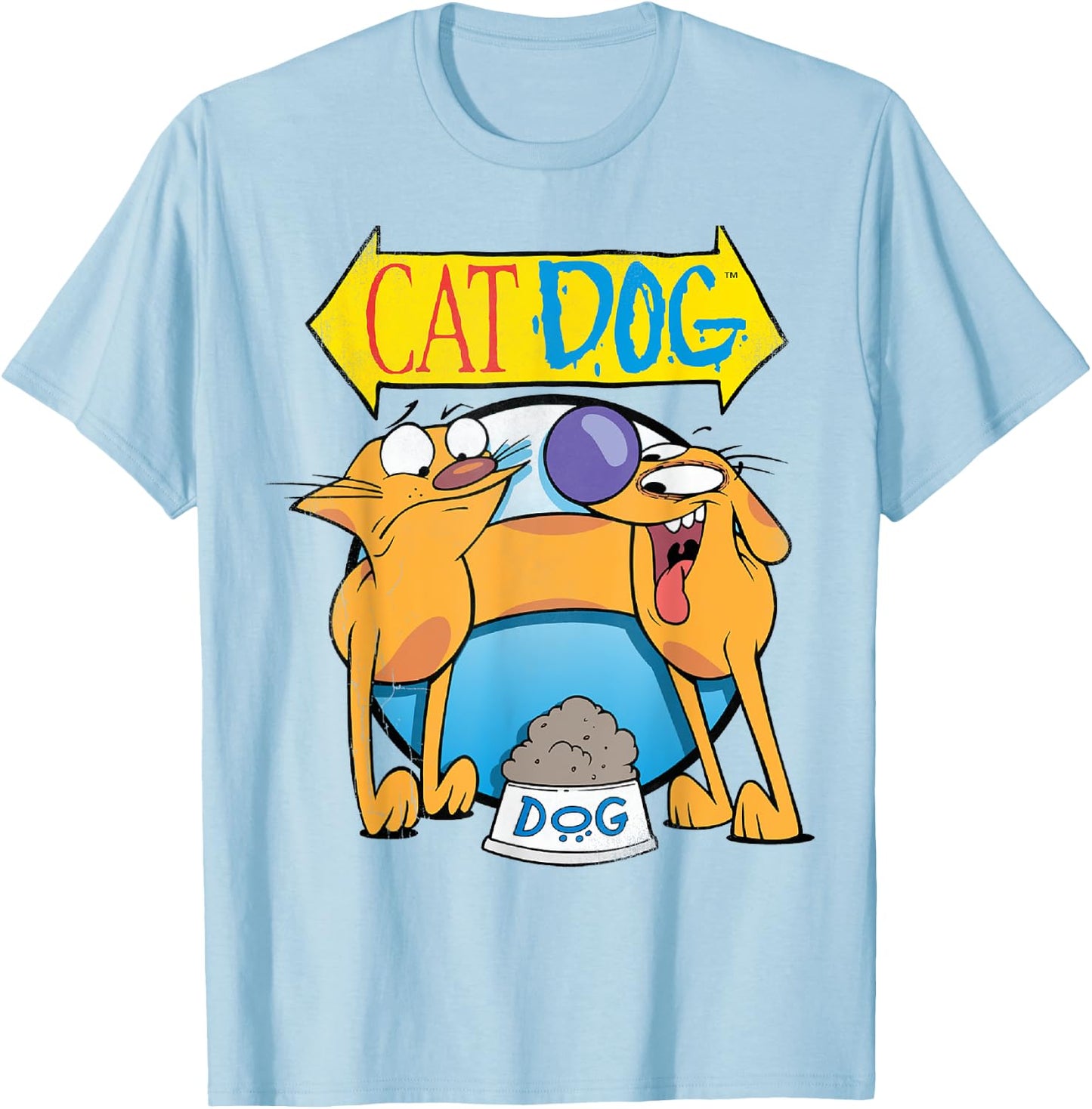CatDog Classic Dog Food Title Poster T-Shirt - T-Shirt | Light Blue