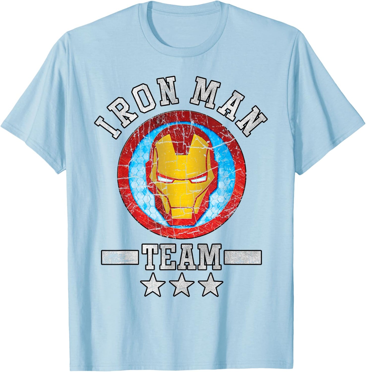 Marvel Avengers Assemble Iron Man Team Graphic T-Shirt - T-Shirt | Light Blue