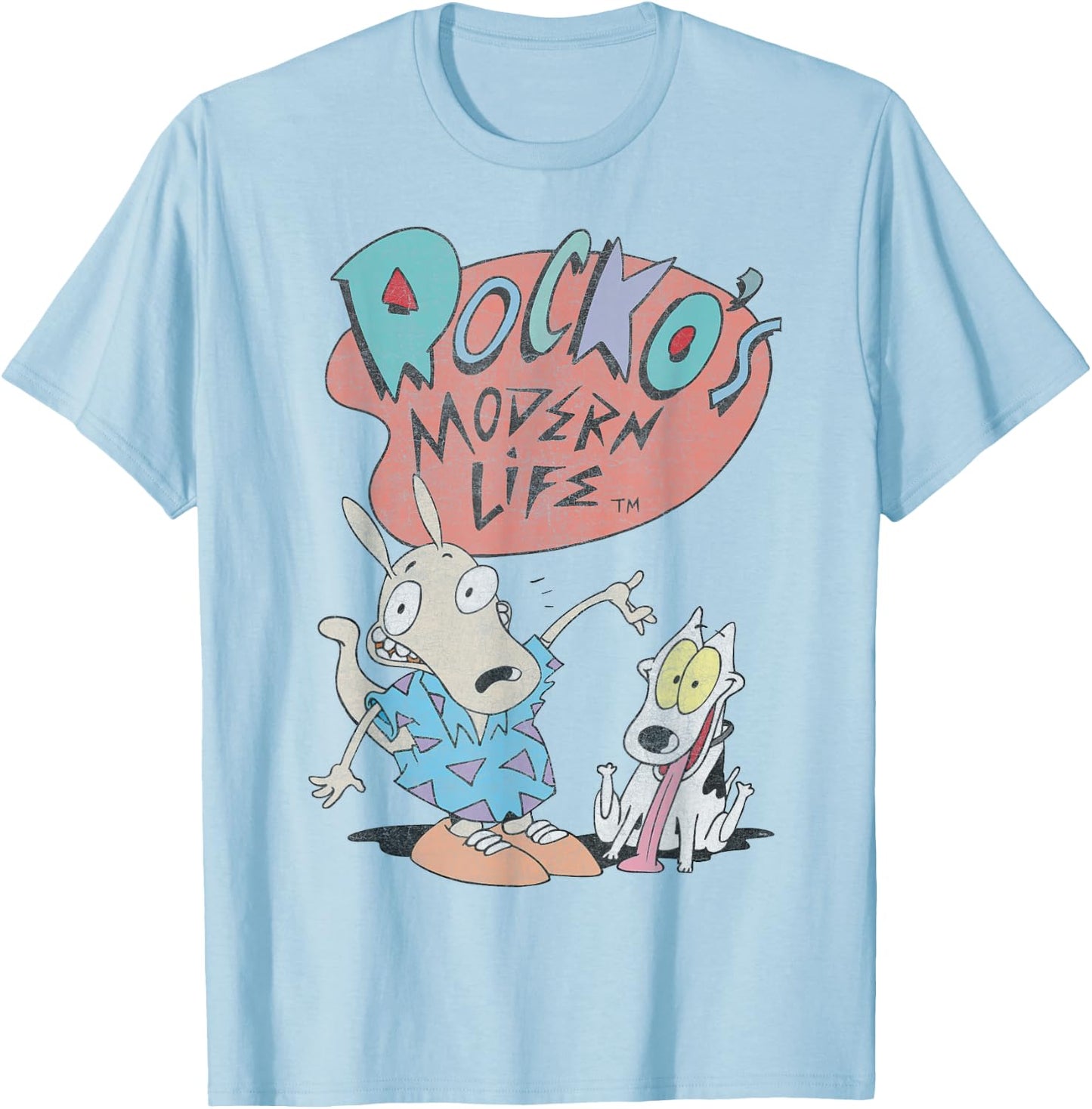 Rockos Modern Life Rocko And Spunky T-Shirt - T-Shirt | Light Blue