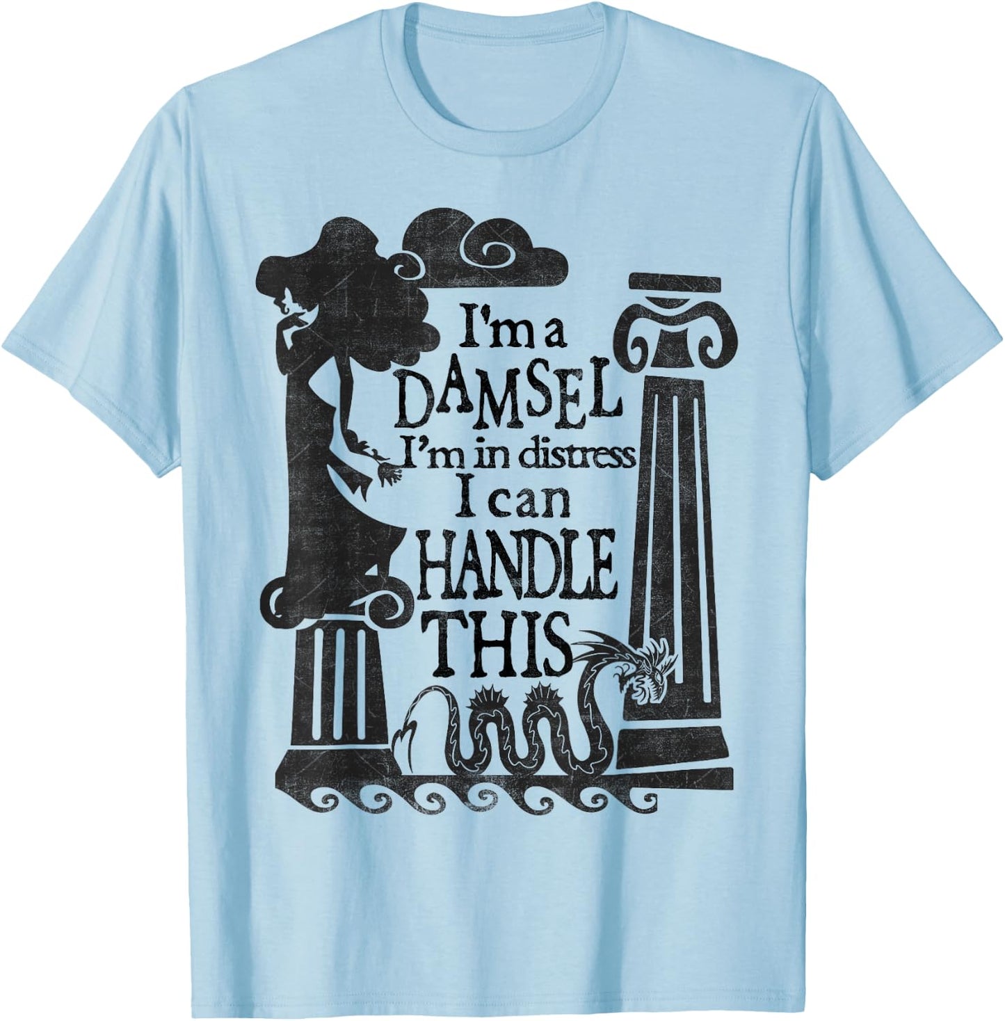 Disney Hercules Meg Damsel Retro Quote Poster T-Shirt - T-Shirt | Light Blue