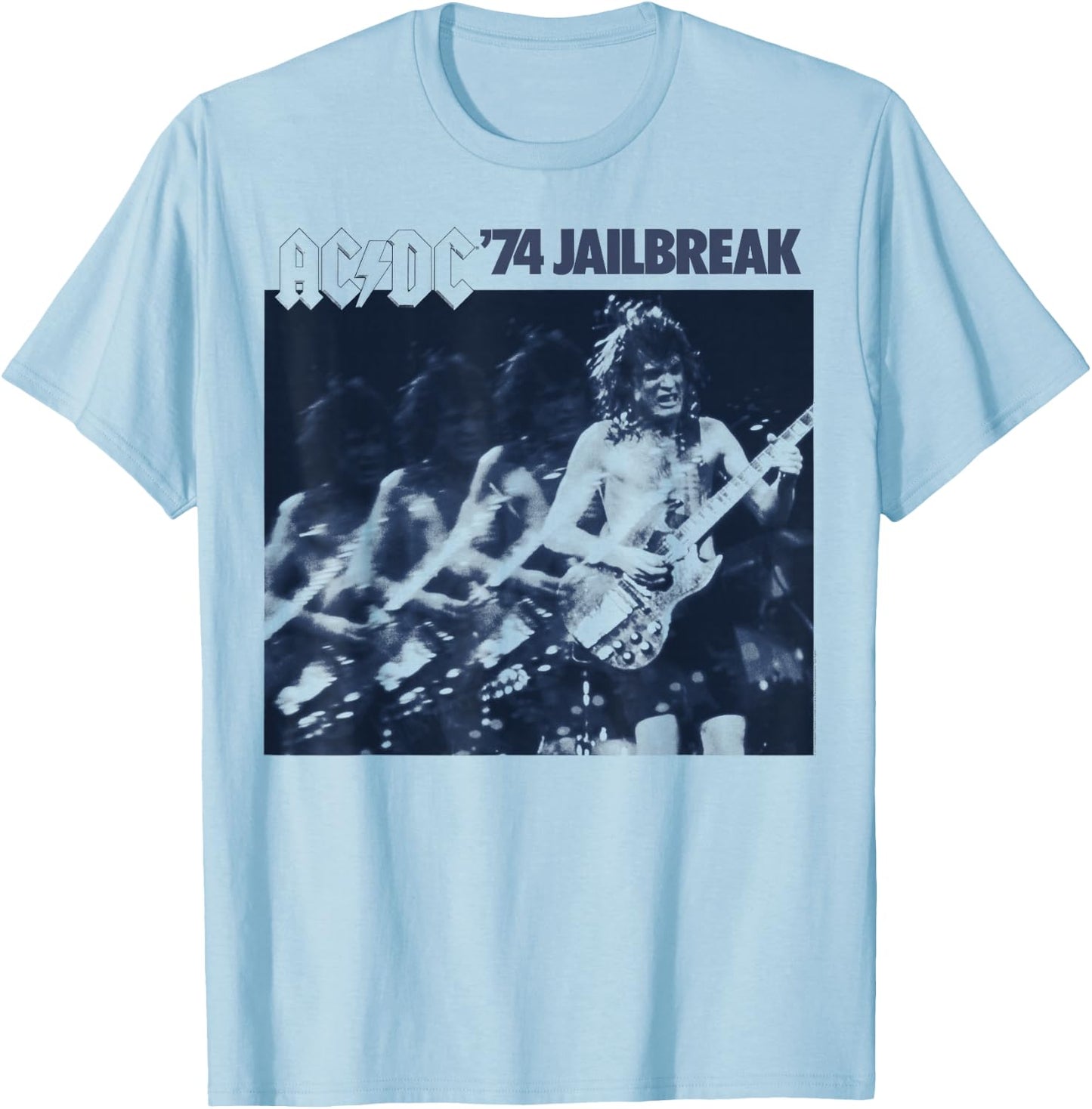 AC/DC - '74 Jailbreak EP Artwork Faded T-Shirt - T-Shirt | Light Blue
