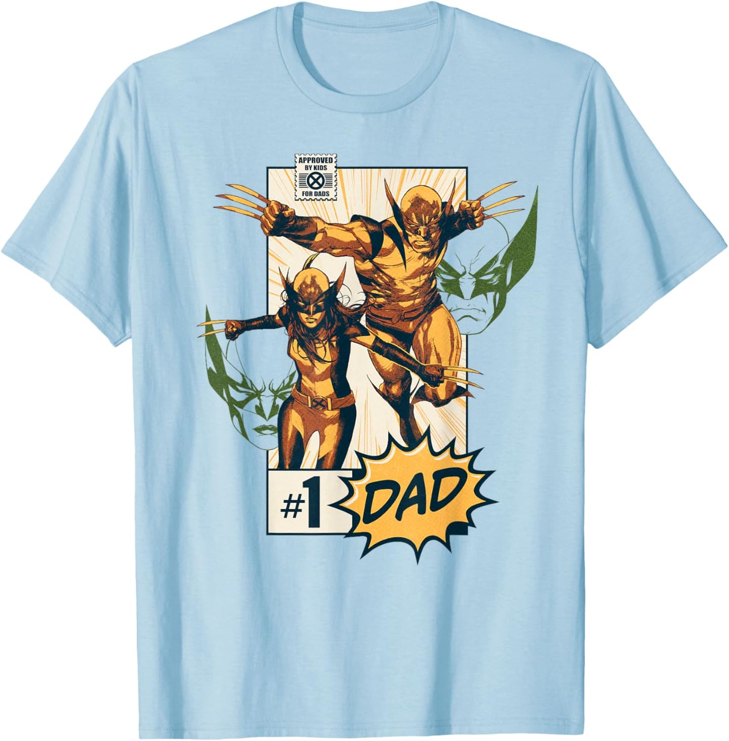 Marvel Wolverine & X-23 Father's Day #1 Dad Comic Cover T-Shirt - T-Shirt | Light Blue