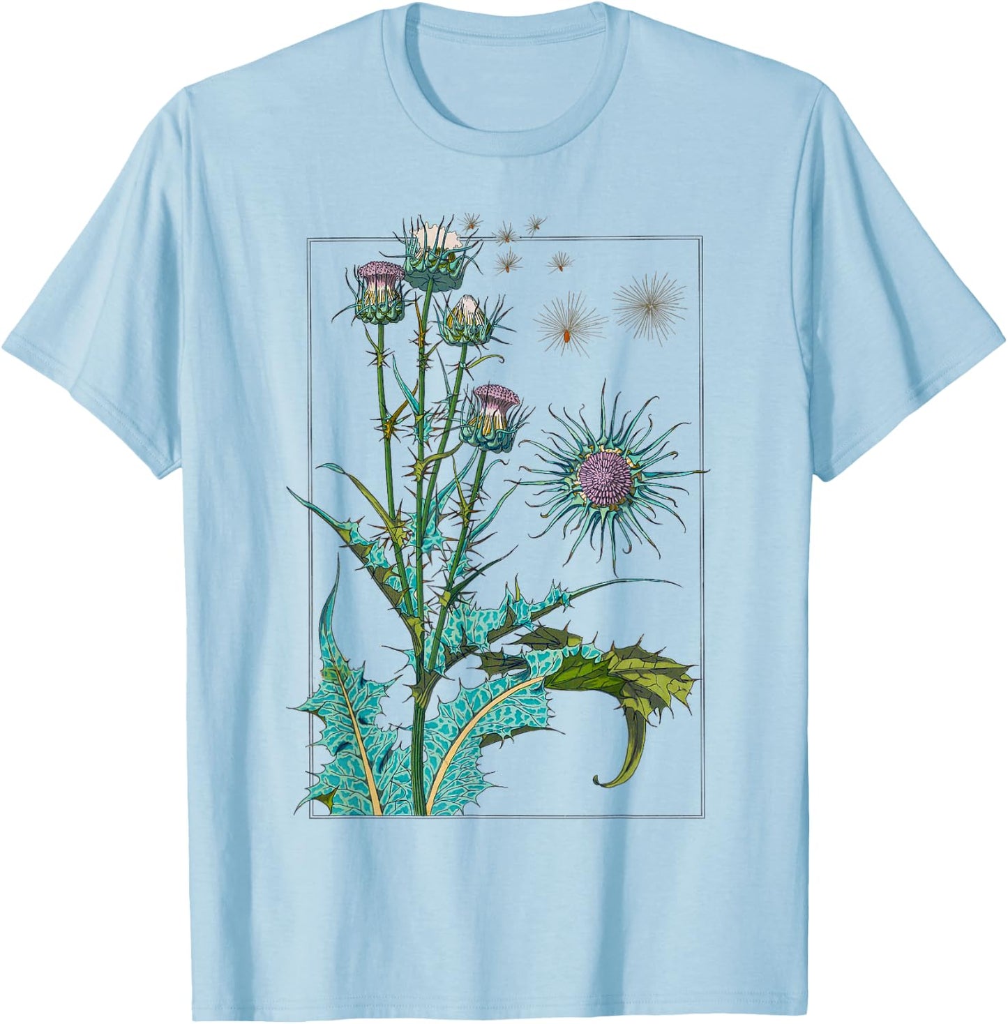 Thistle Flower Scotland Loves Scottish Thistle T-Shirt - T-Shirt | Light Blue