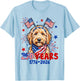 4th of July Goldendoodle Meme 250 Years 1776-2026 Dog Lovers T-Shirt - T-Shirt | Light Blue