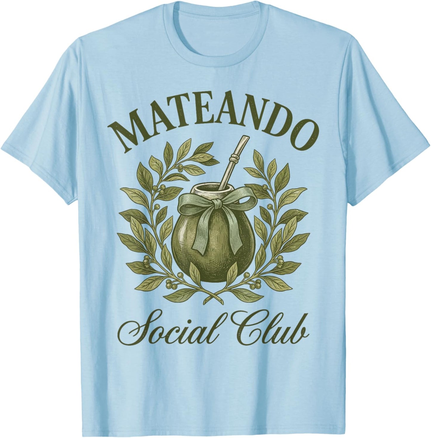 Yerba Mate Social Club Argentina Bow Retro Argentinian Girl T-Shirt - T-Shirt | Light Blue
