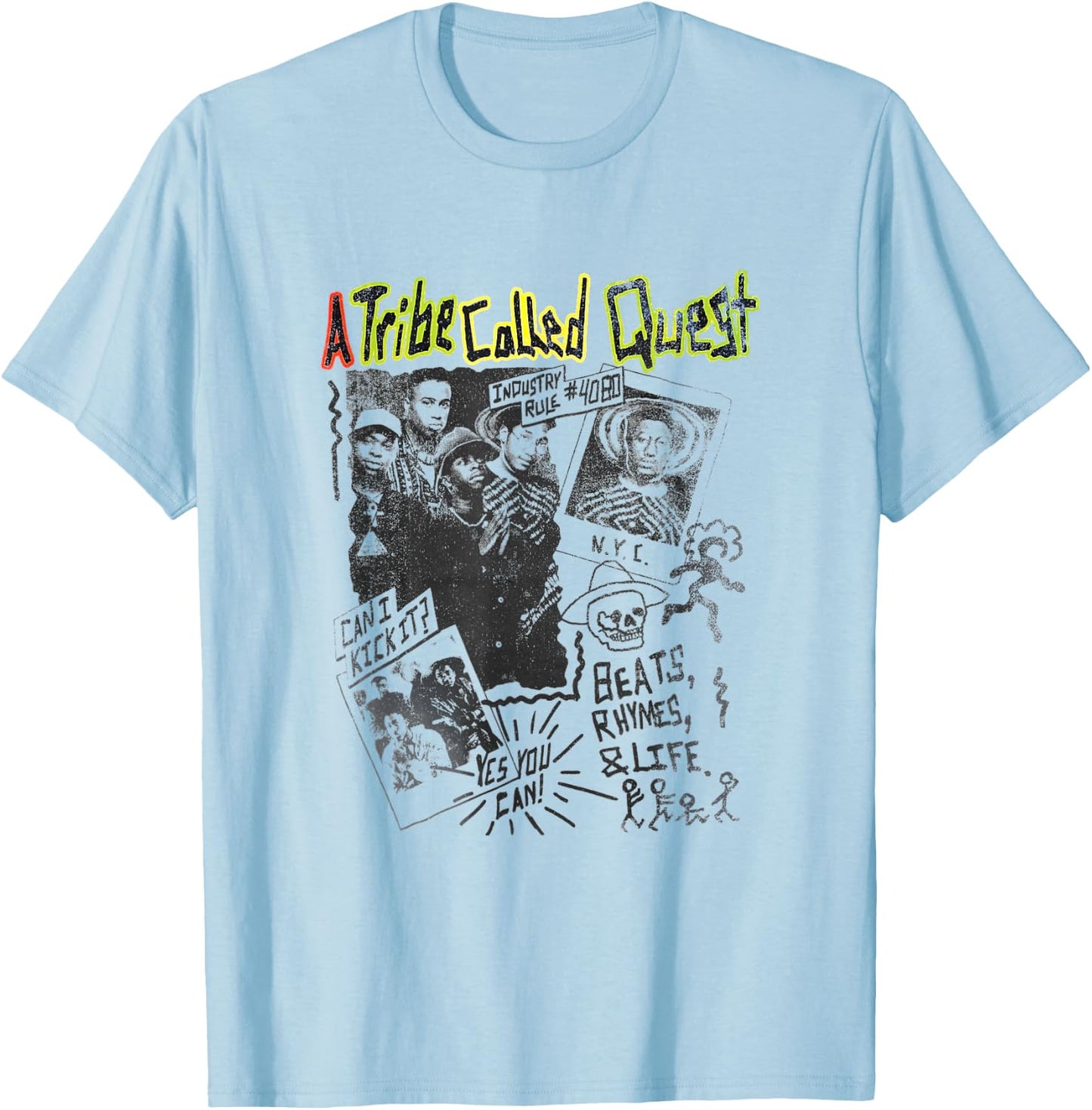 A Tribe Called Quest Band Collage T-Shirt - T-Shirt | Light Blue