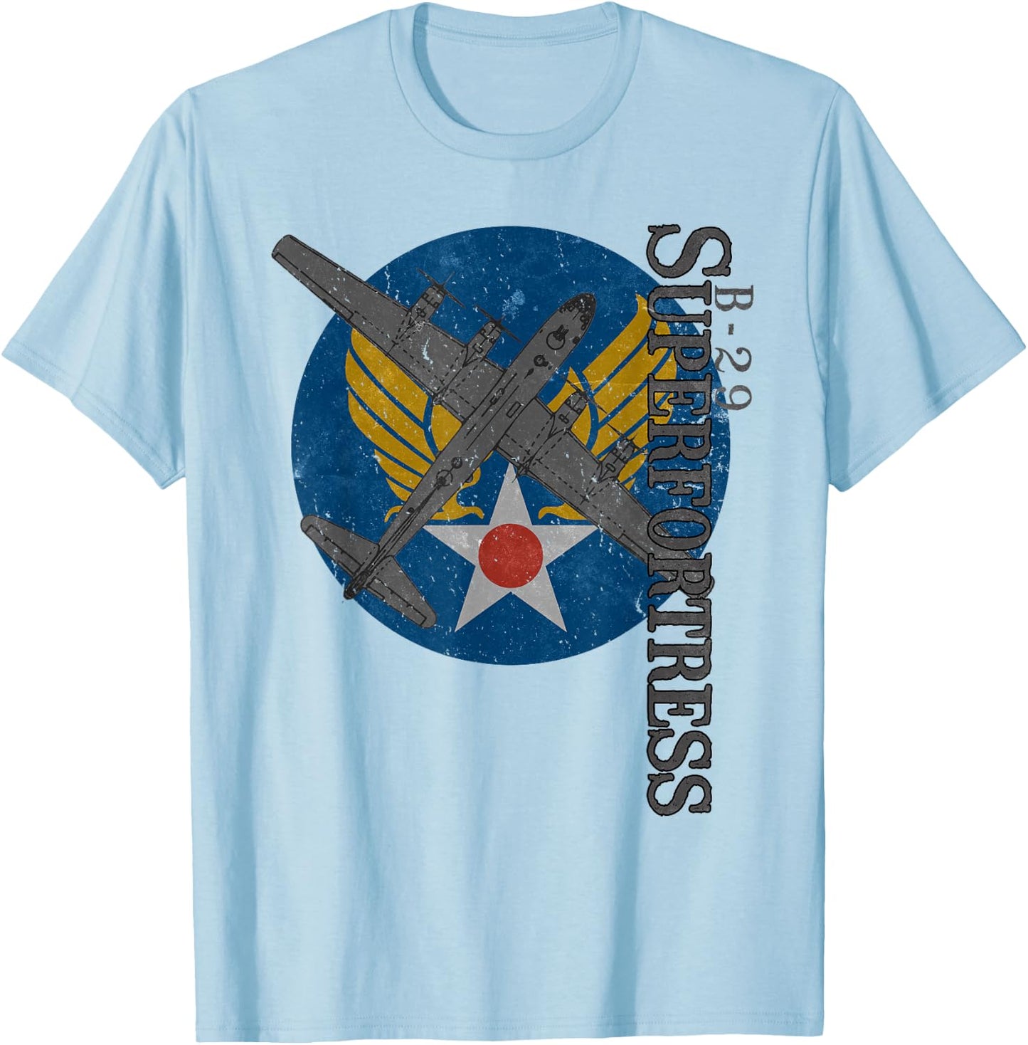 B-29 Superfortress Air Corps WWII Bomber Airplane T-Shirt - T-Shirt | Light Blue