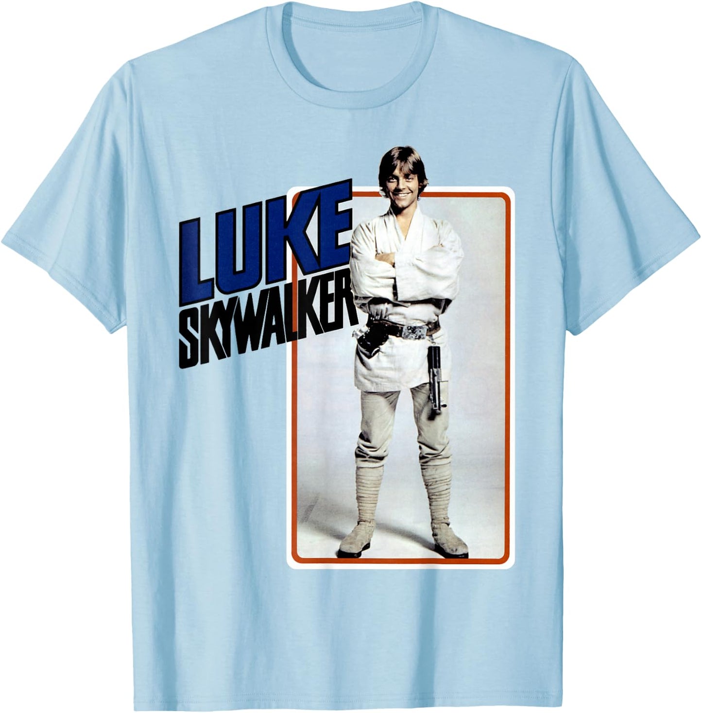 Star Wars Luke Skywalker Smiling Card Graphic T-Shirt - T-Shirt | Light Blue