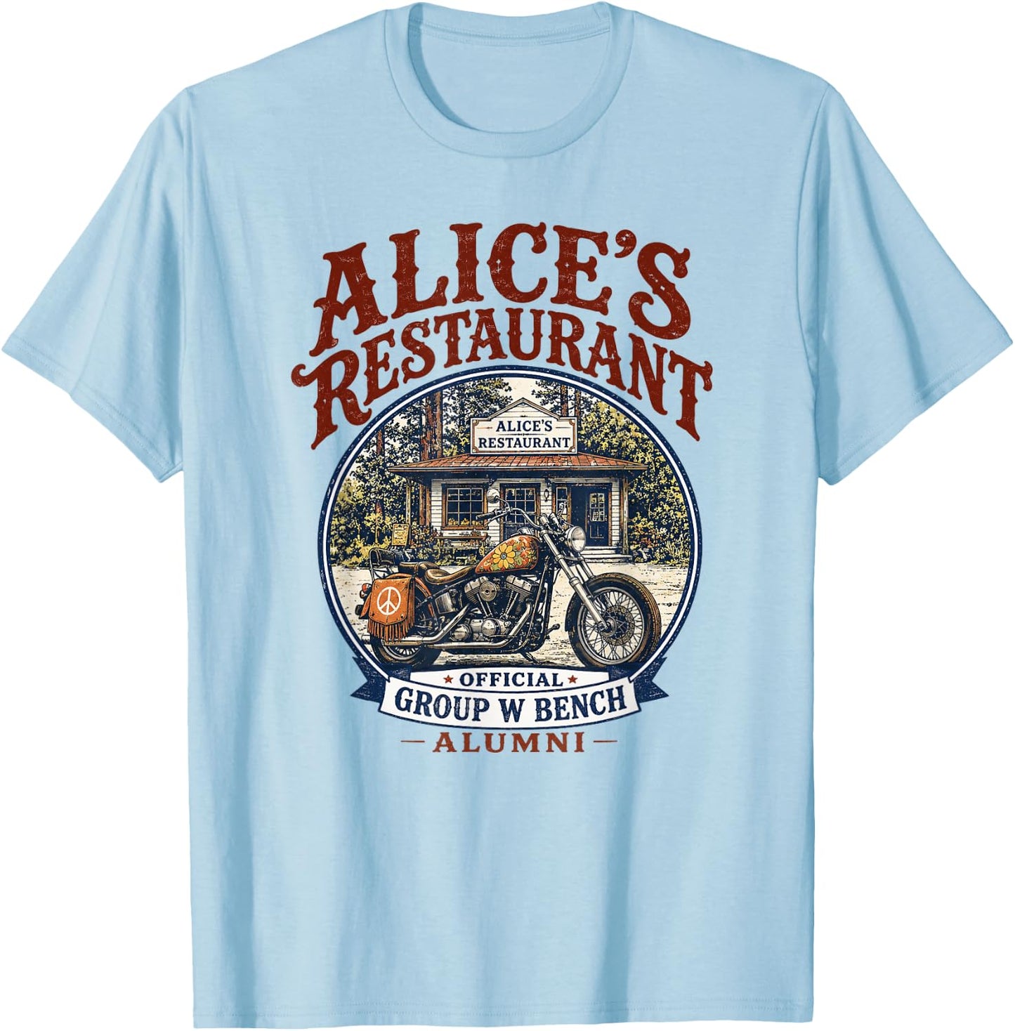 Alice's Restaurant Group W Bench Alumni Graphic T-Shirt - T-Shirt | Light Blue