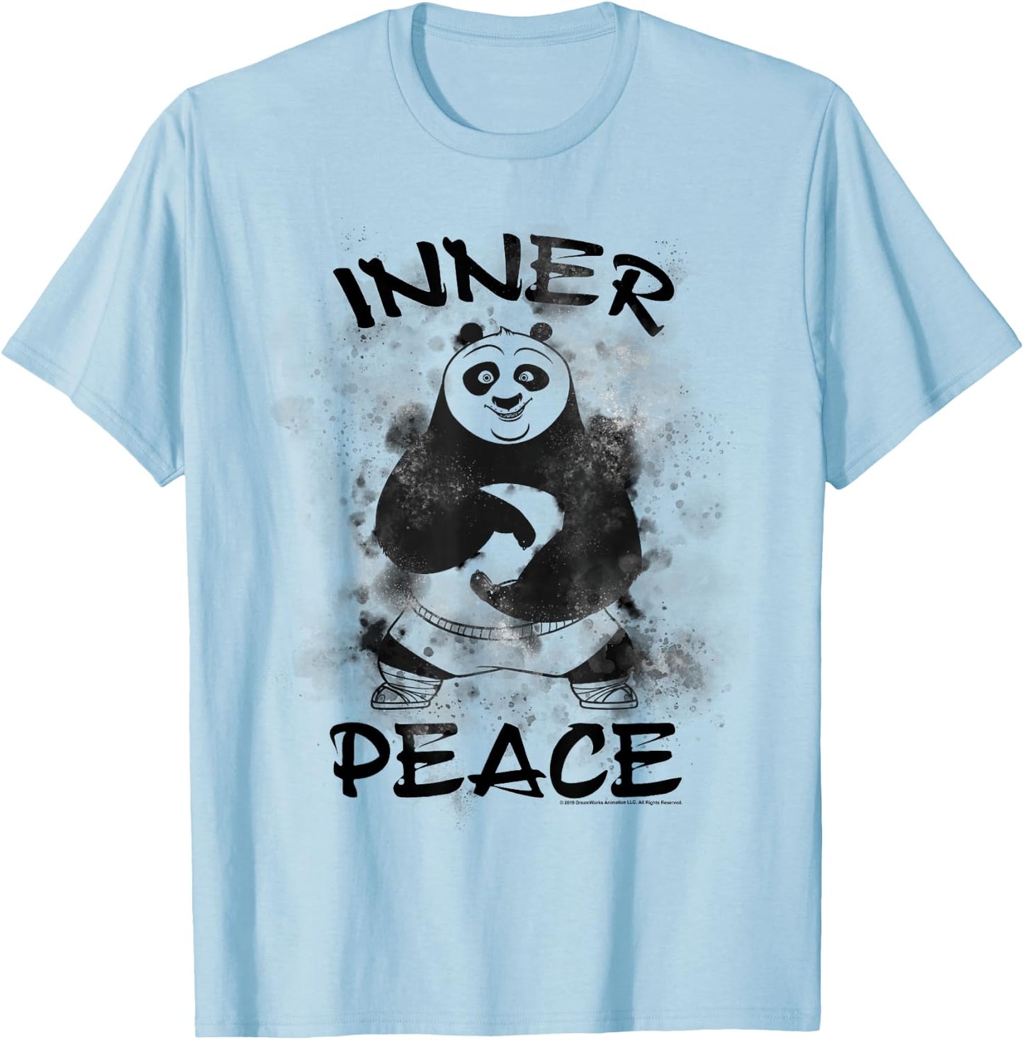 Kung Fu Panda Po Inner Peace Water Color Portrait T-Shirt - T-Shirt | Light Blue