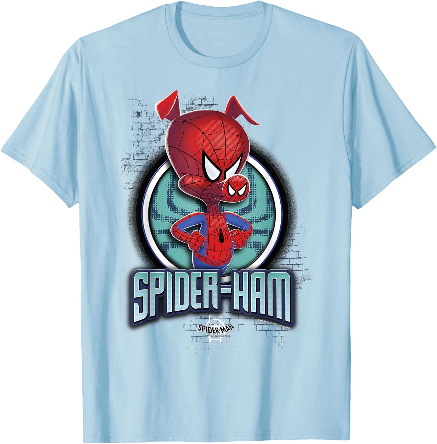 Marvel Spider-Man Spiderverse Spider-Ham Pose T-Shirt - T-Shirt | Light Blue