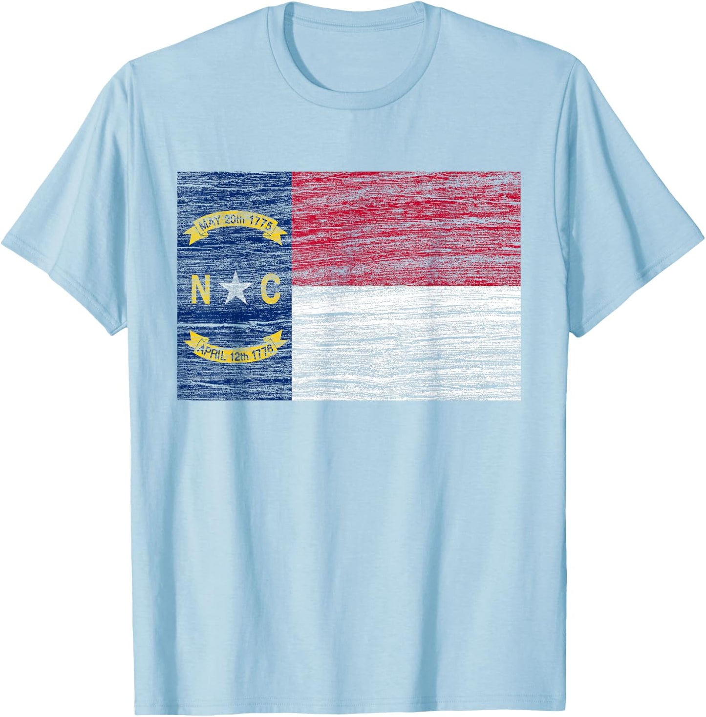 North Carolina State Flag Vintage Distressed NC T-Shirt - T-Shirt | Light Blue