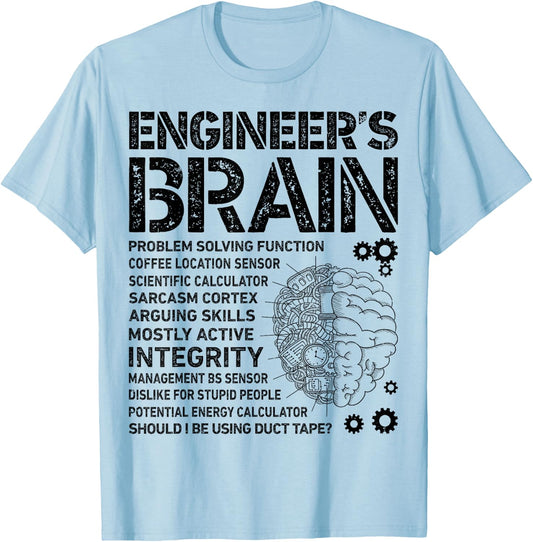 Engineer's Brain Funny Process Engineer Men Engineering Gift Small T-Shirt - T-Shirt | Light Blue