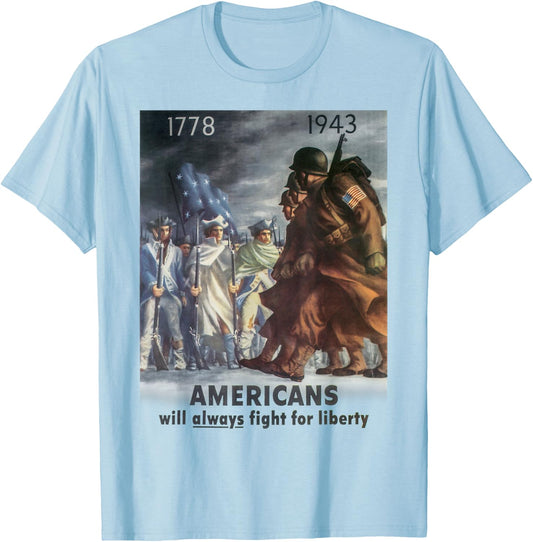 WW2 Propaganda Shirt - World War 2 Veteran T Shirt T-Shirt - T-Shirt | Light Blue