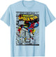 Marvel Spider-Man Classic Retro Paint Splat Comic T-Shirt - T-Shirt | Light Blue