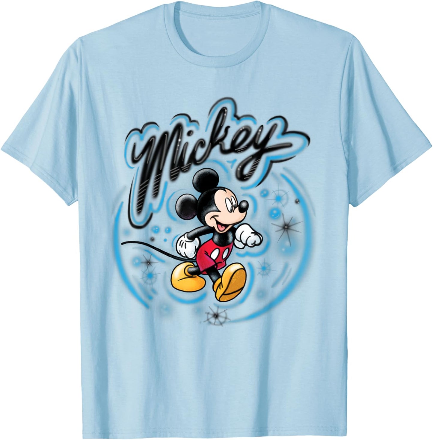 Disney Mickey Mouse Airbrush T-Shirt - T-Shirt | Light Blue