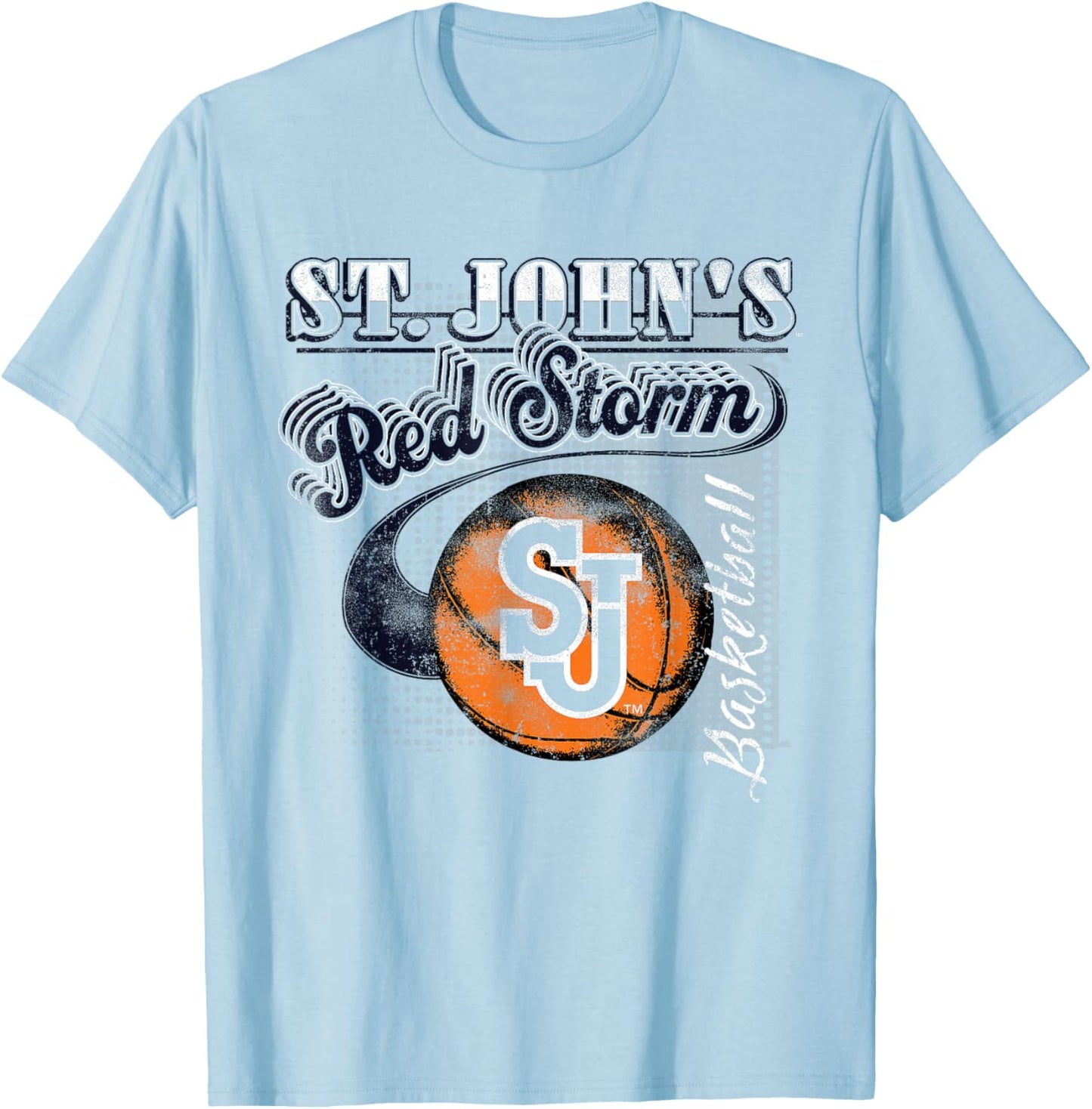 St. John's Red Storm Basketball Retro Red T-Shirt - T-Shirt | Light Blue