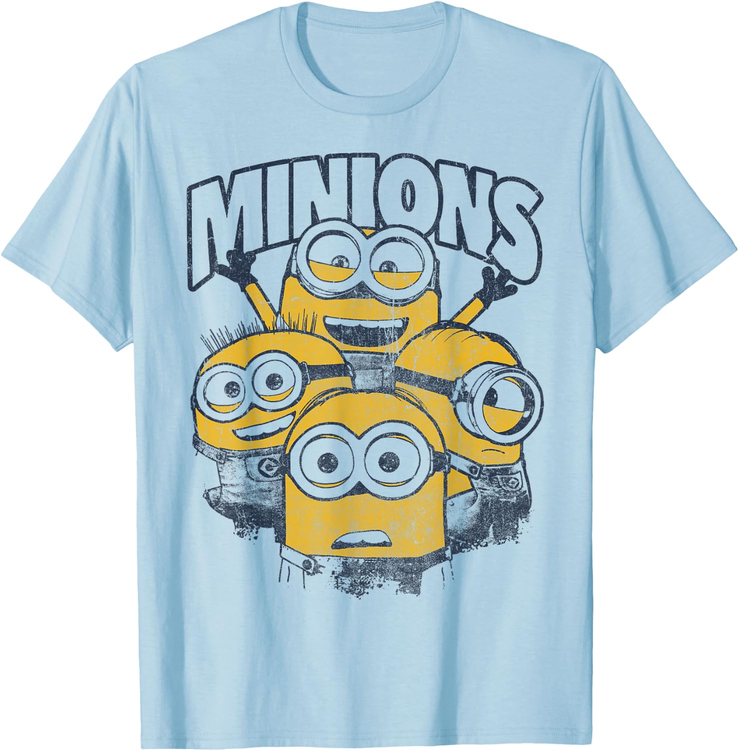 Despicable Me Minions Vintage Group Graphic T-Shirt - T-Shirt | Light Blue